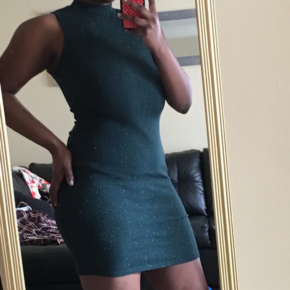 Sleeveless turtleneck dress